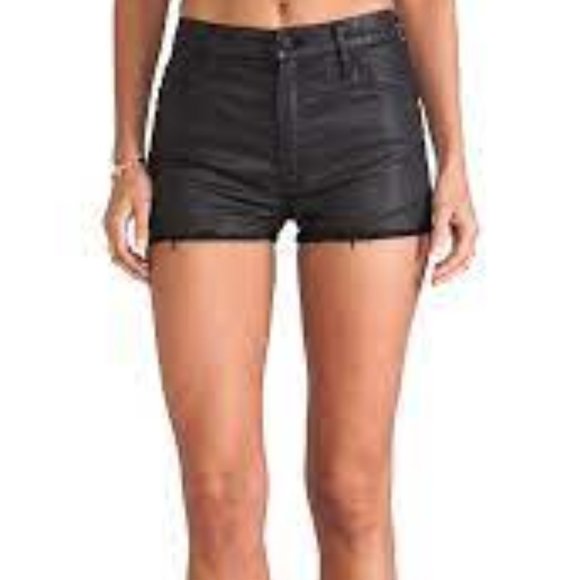 MOTHER Pants - NEW! MOTHER High Waisted Cutoff pleather shorts 31